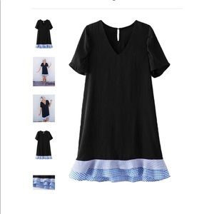 Goodnight Macaroon Black Dress with Ruffle